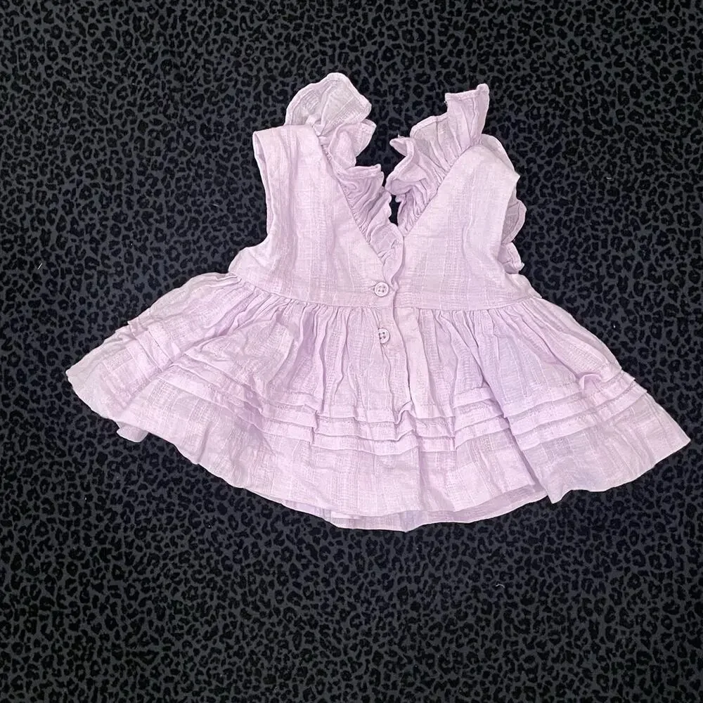 Janie & Jack Toddler One Piece Swim Suit Rash Guard Floral 0-3M Ruffle Dress